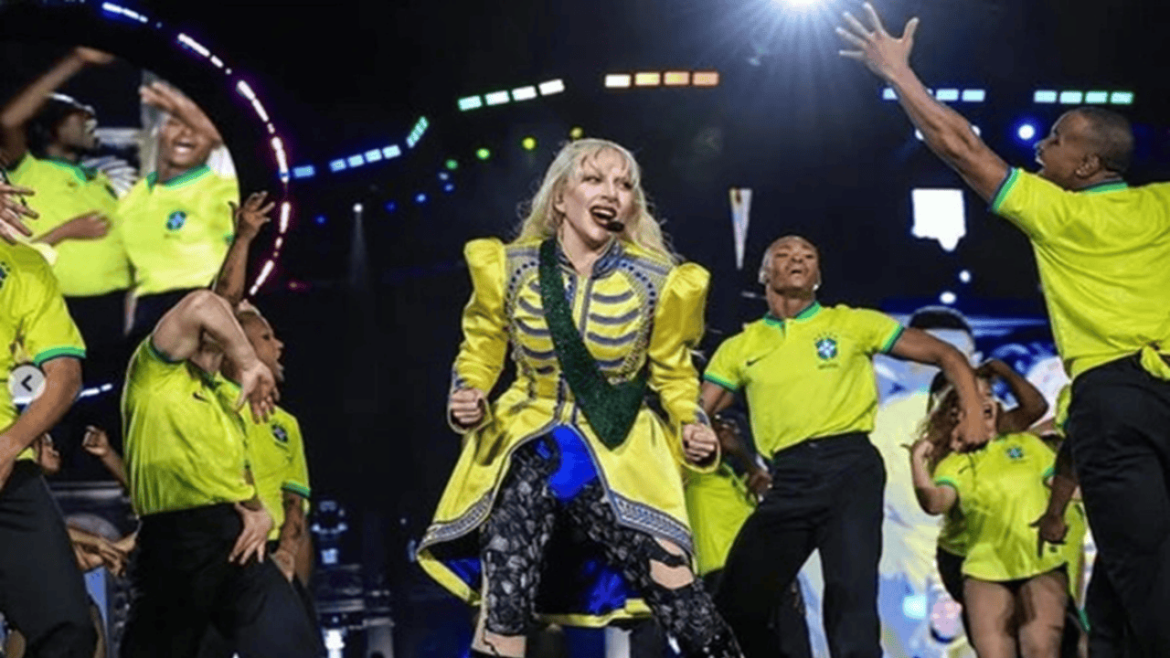 Lady Gaga durante passagem pelo Brasil em março de 2025