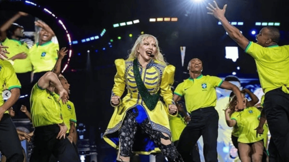 Lady Gaga durante passagem pelo Brasil em março de 2025